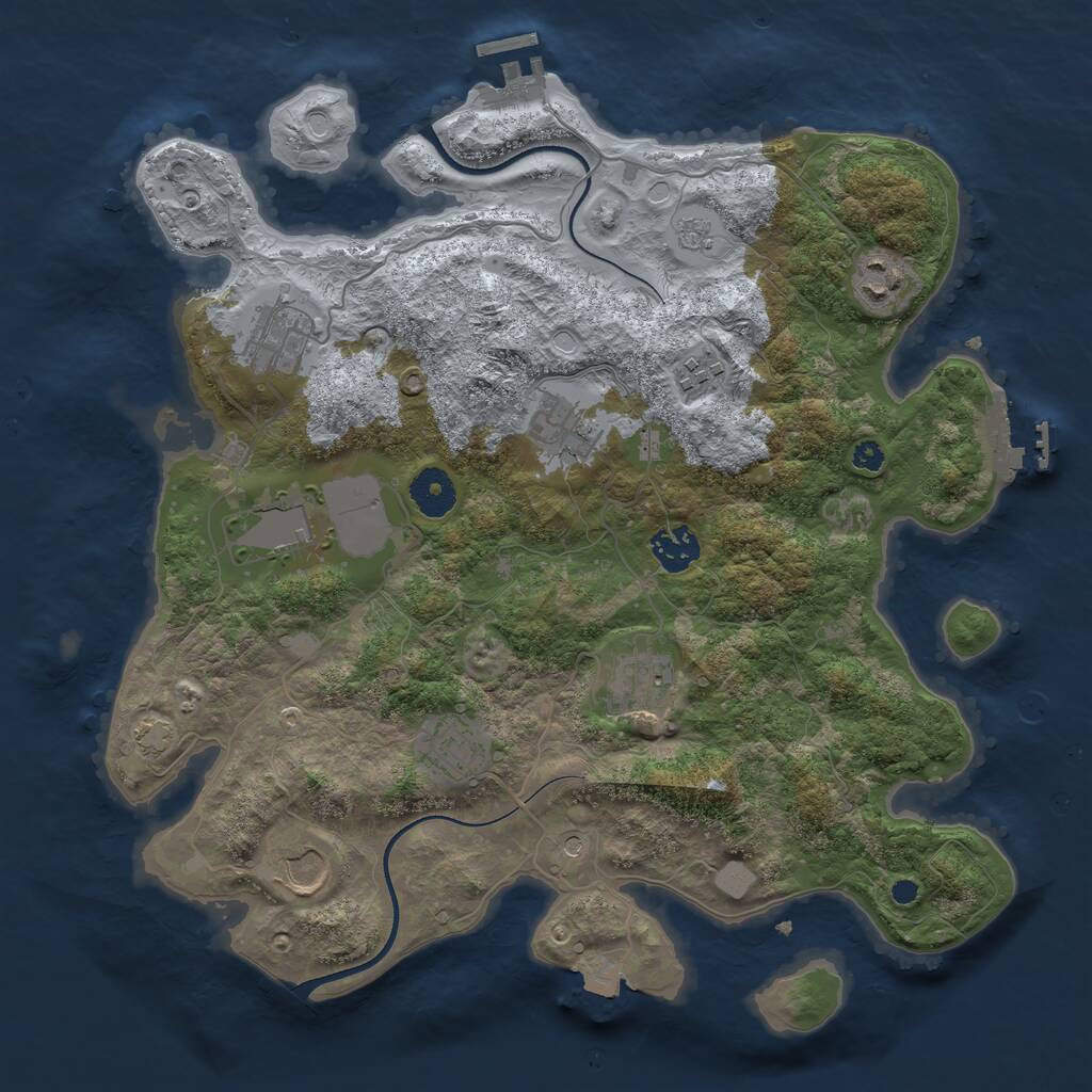 Rust Map: Procedural Map, Size: 3550, Seed: 67119013, 15 Monuments