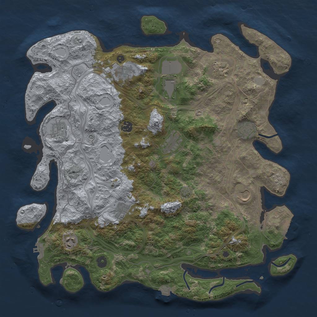 Rust Map: Procedural Map, Size: 4250, Seed: 986270583, 19 Monuments