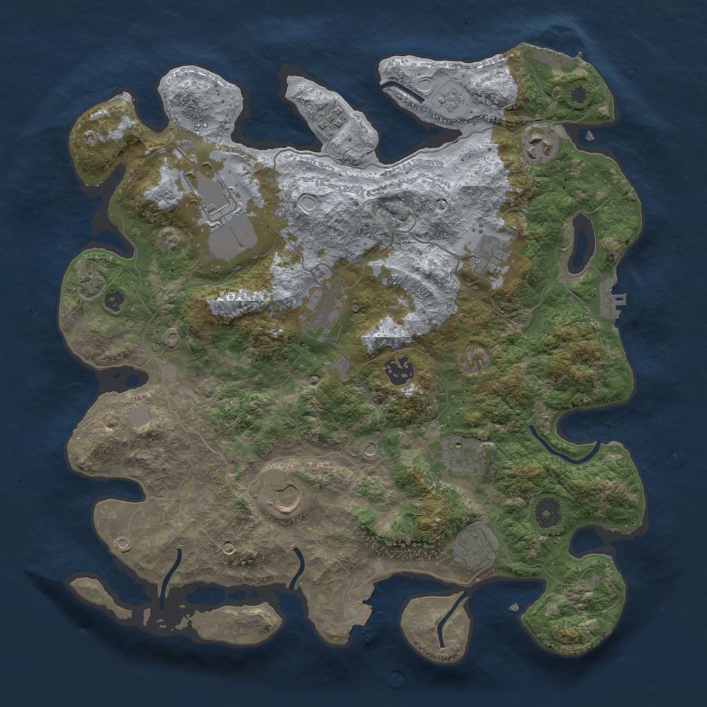 Rust Map: Procedural Map, Size: 3750, Seed: 97389085, 17 Monuments
