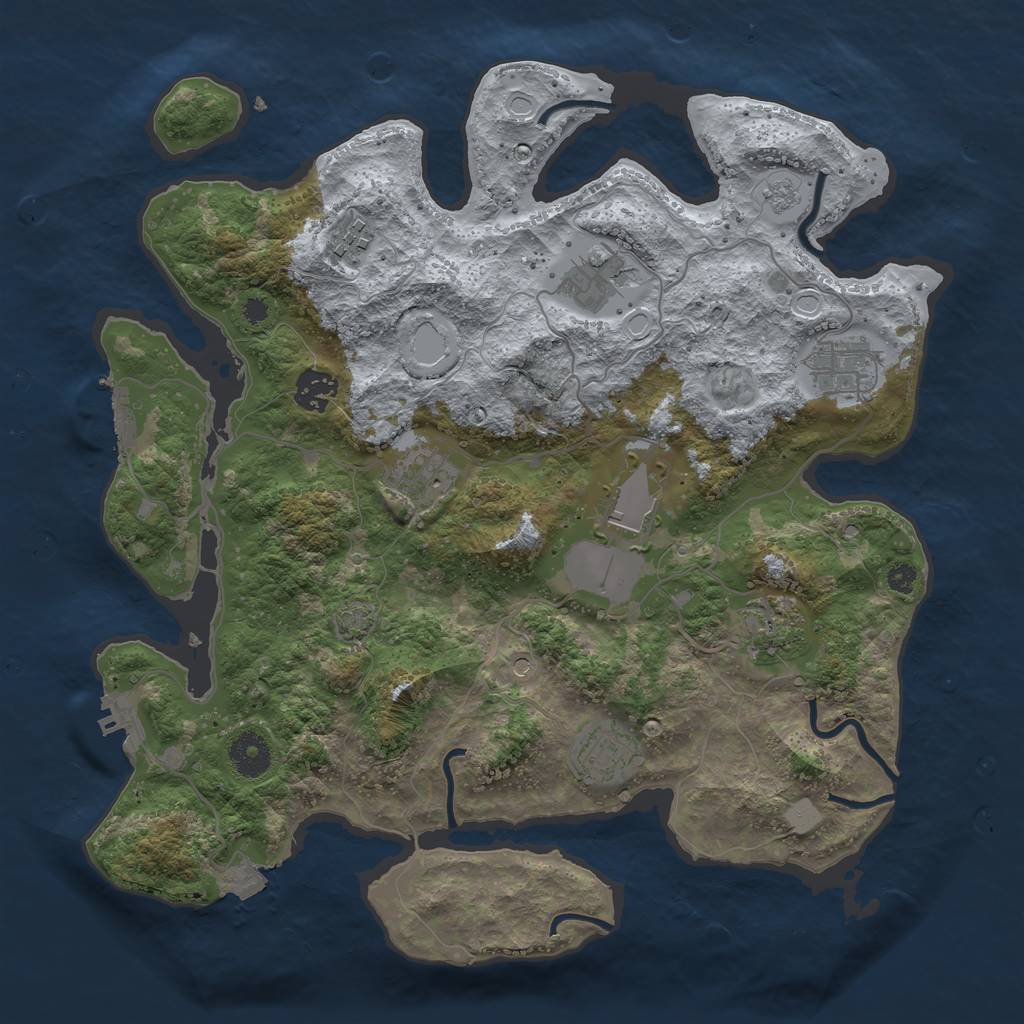 Rust Map: Procedural Map, Size: 3600, Seed: 67121150, 16 Monuments