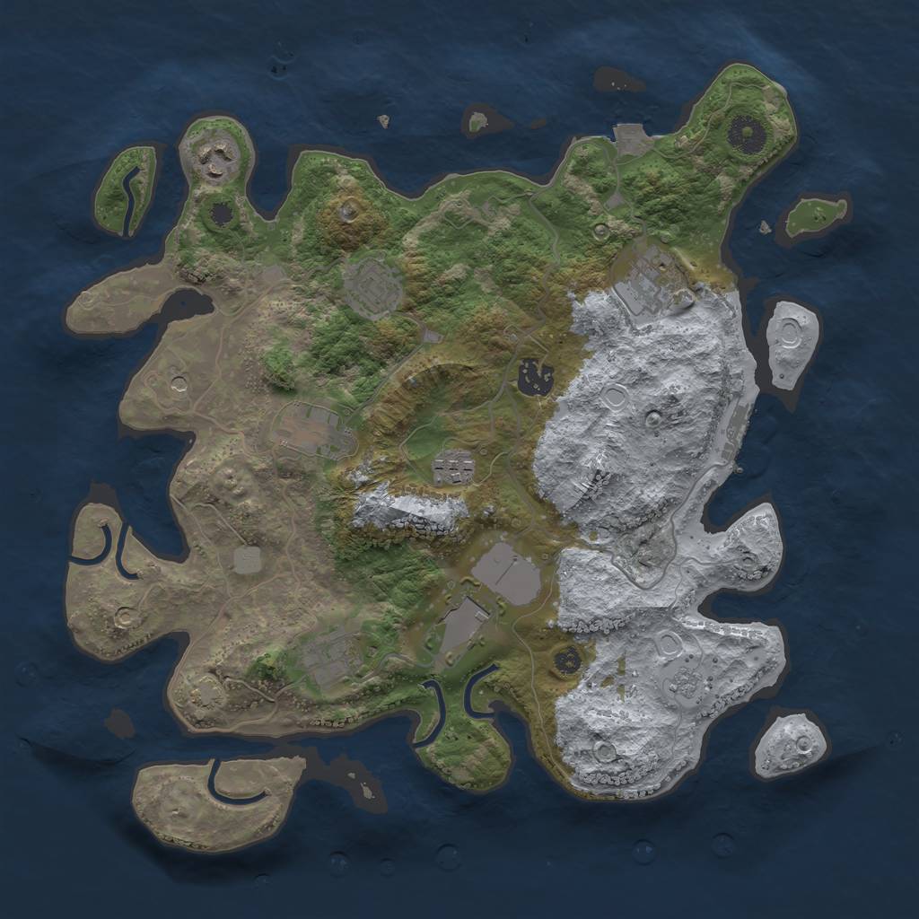 Rust Map: Procedural Map, Size: 3600, Seed: 14551158, 15 Monuments