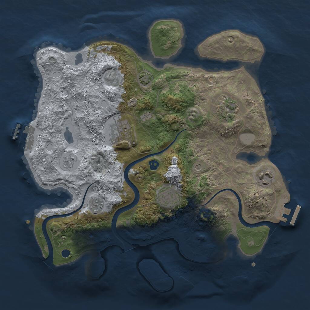 Rust Map: Procedural Map, Size: 3000, Seed: 1209013640, 11 Monuments