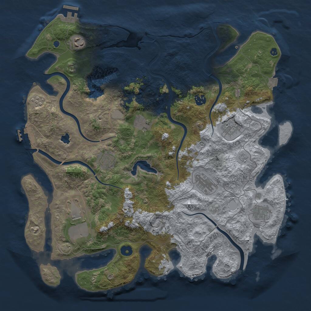 Rust Map: Procedural Map, Size: 4100, Seed: 10, 16 Monuments