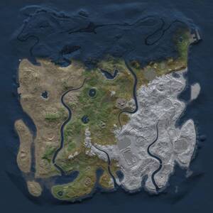 Thumbnail Rust Map: Procedural Map, Size: 4100, Seed: 10, 13 Monuments