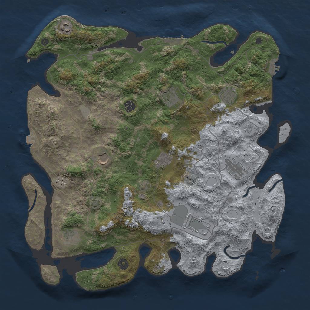 Rust Map: Procedural Map, Size: 4100, Seed: 10, 18 Monuments