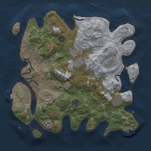 Thumbnail Rust Map: Procedural Map, Size: 3500, Seed: 1815247614, 13 Monuments