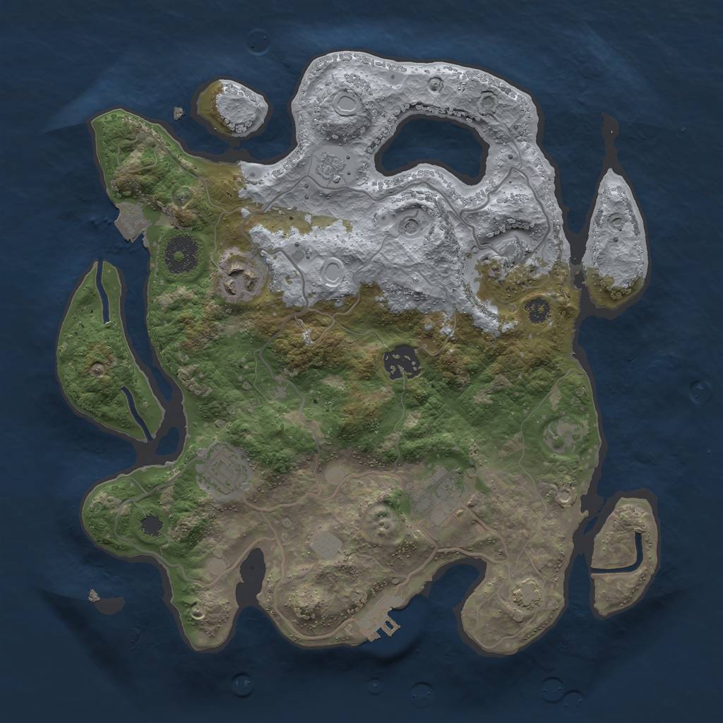 Rust Map: Procedural Map, Size: 3000, Seed: 104710091, 12 Monuments