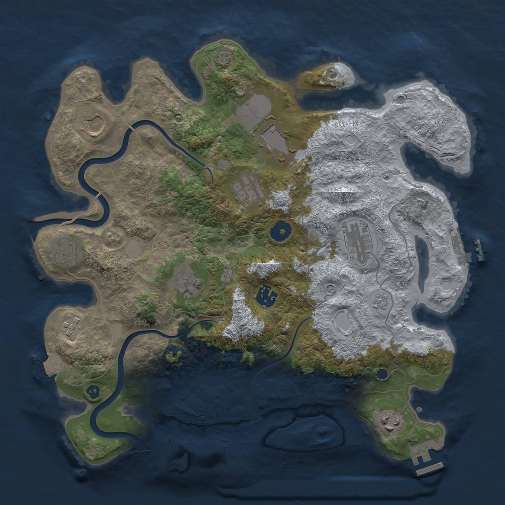 Rust Map: Procedural Map, Size: 3700, Seed: 11187401, 15 Monuments