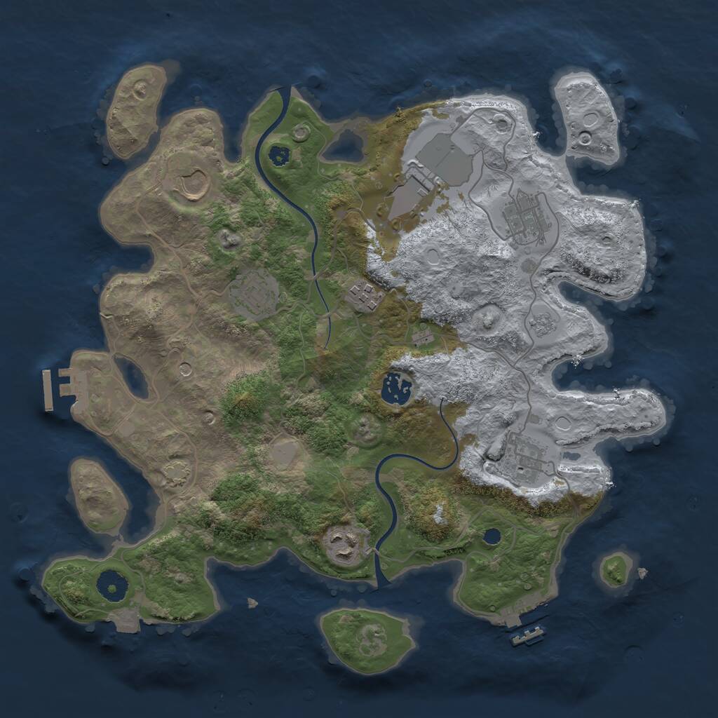 Rust Map: Procedural Map, Size: 3500, Seed: 63704492, 14 Monuments