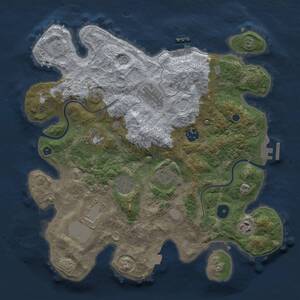 Thumbnail Rust Map: Procedural Map, Size: 3500, Seed: 1011781047, 14 Monuments