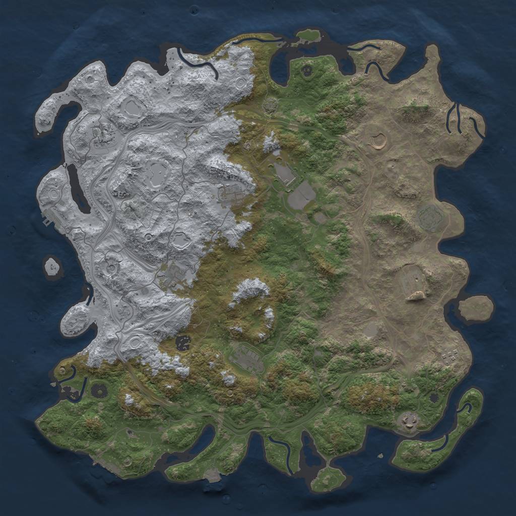 Rust Map: Procedural Map, Size: 4800, Seed: 19519539, 19 Monuments