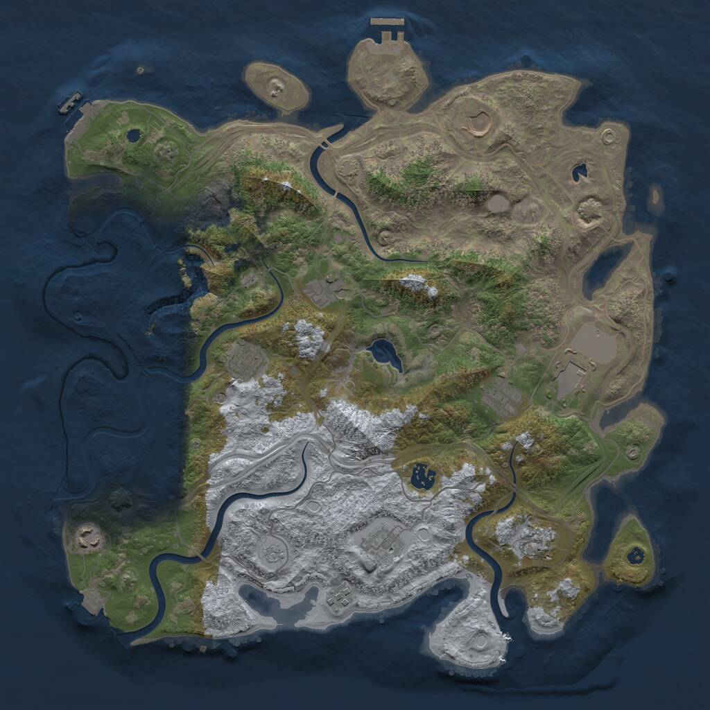 Rust Map: Procedural Map, Size: 4250, Seed: 18799, 16 Monuments