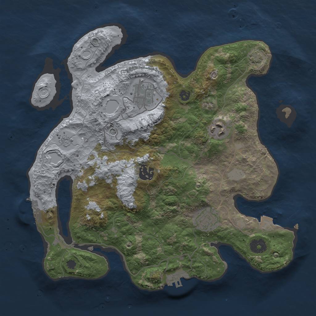 Rust Map: Procedural Map, Size: 3000, Seed: 1692212127, 12 Monuments