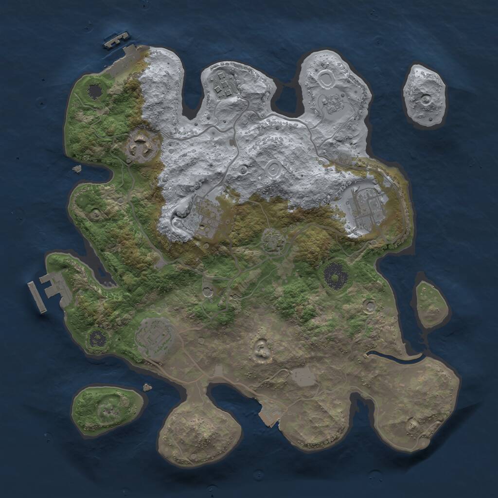 Rust Map: Procedural Map, Size: 3000, Seed: 3518, 11 Monuments