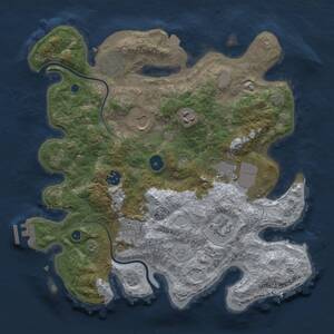Thumbnail Rust Map: Procedural Map, Size: 3500, Seed: 1840560564, 13 Monuments