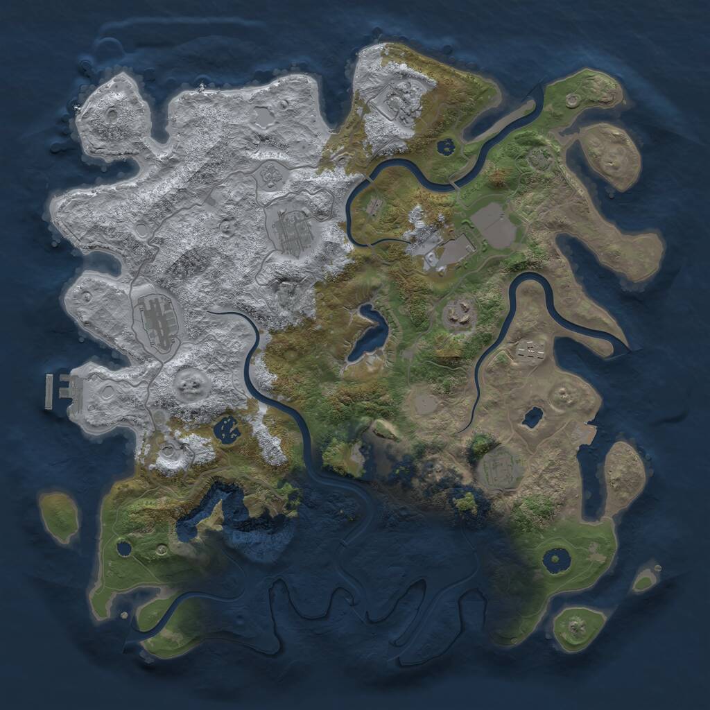 Rust Map: Procedural Map, Size: 4050, Seed: 1566913806, 14 Monuments