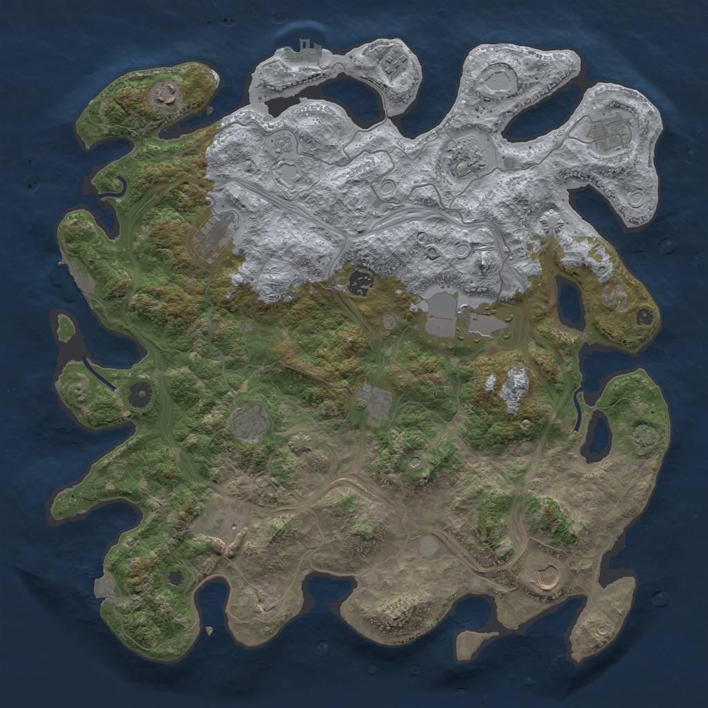 Rust Map: Procedural Map, Size: 4250, Seed: 115573683, 19 Monuments