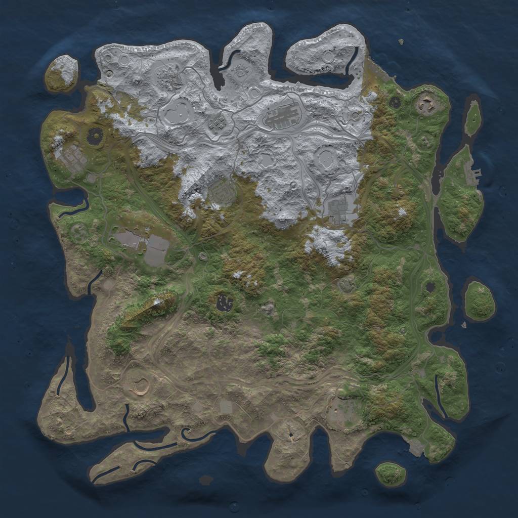 Rust Map: Procedural Map, Size: 4500, Seed: 7776797, 19 Monuments