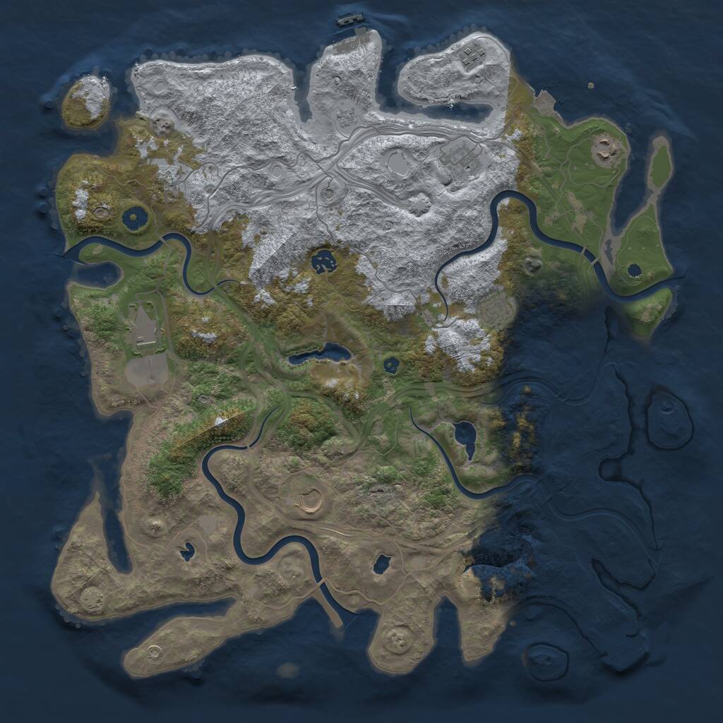 Rust Map: Procedural Map, Size: 4500, Seed: 7776797, 14 Monuments