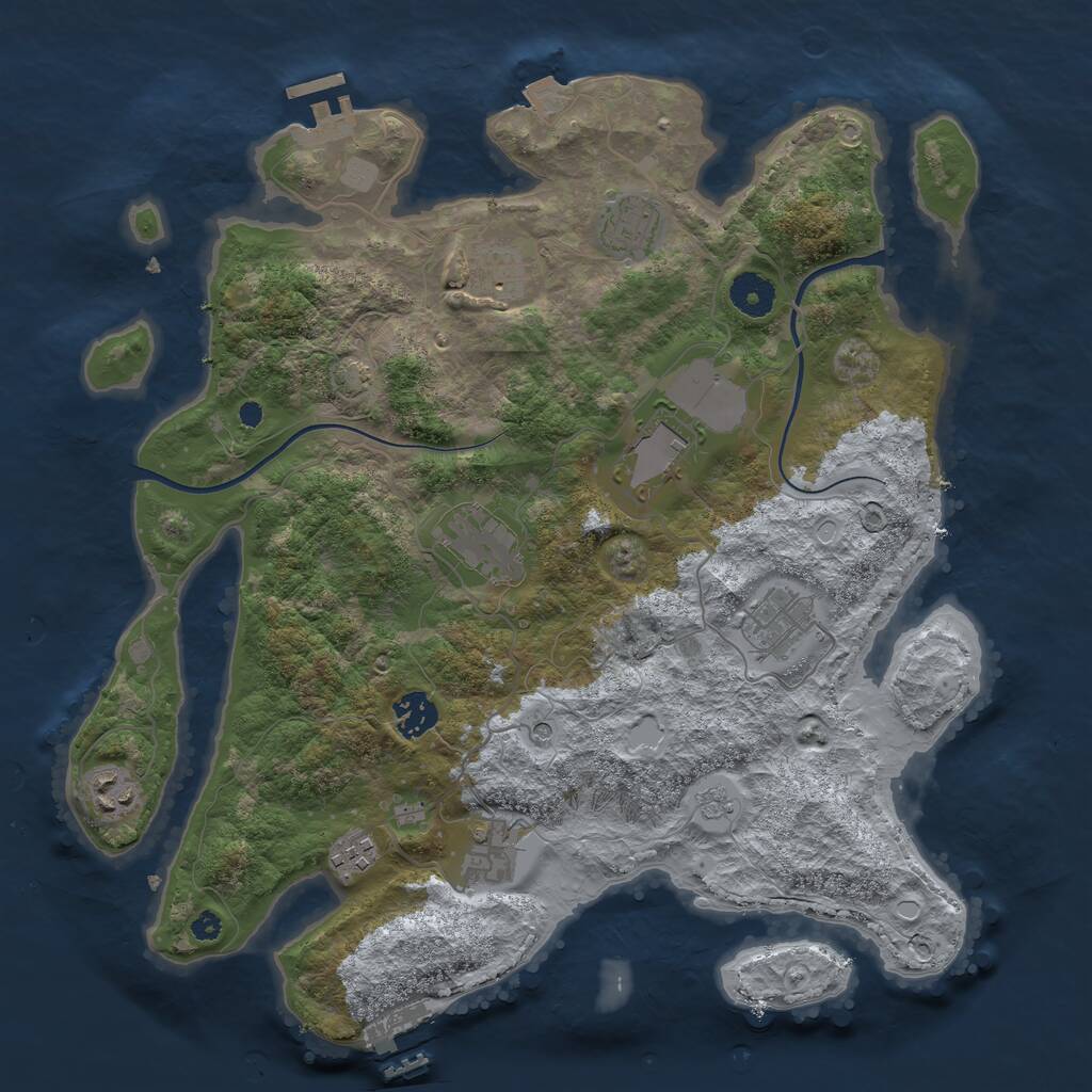 Rust Map: Procedural Map, Size: 3700, Seed: 1596034802, 15 Monuments