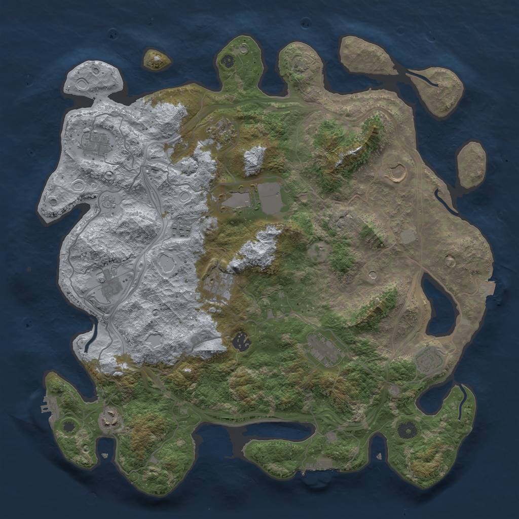 Rust Map: Procedural Map, Size: 4250, Seed: 1920373541, 19 Monuments
