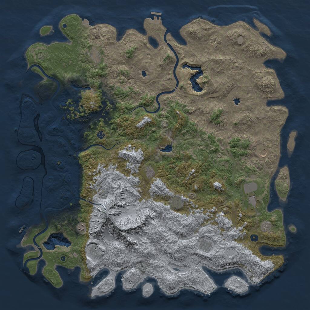 Rust Map: Procedural Map, Size: 6000, Seed: 118576024, 17 Monuments