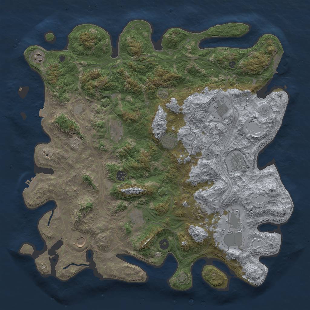 Rust Map: Procedural Map, Size: 4500, Seed: 17364512, 19 Monuments