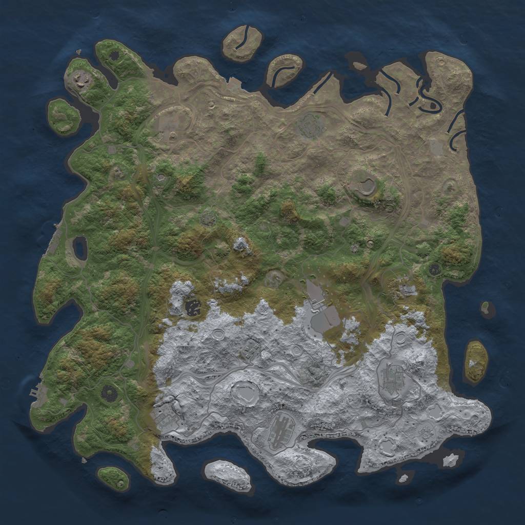 Rust Map: Procedural Map, Size: 4700, Seed: 82624700, 19 Monuments