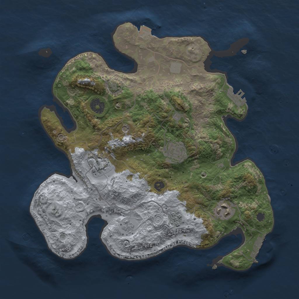 Rust Map: Procedural Map, Size: 3000, Seed: 83704, 12 Monuments