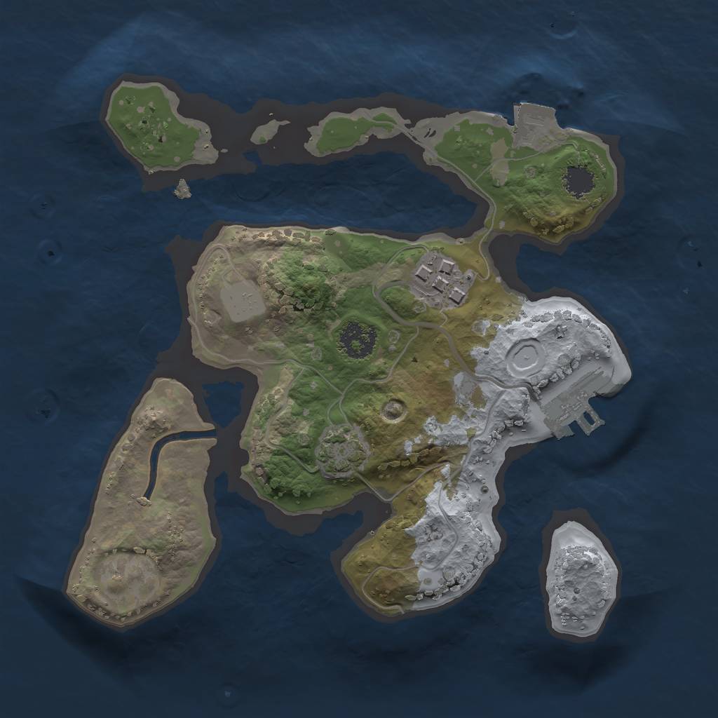 Rust Map: Procedural Map, Size: 2000, Seed: 1079268454, 6 Monuments