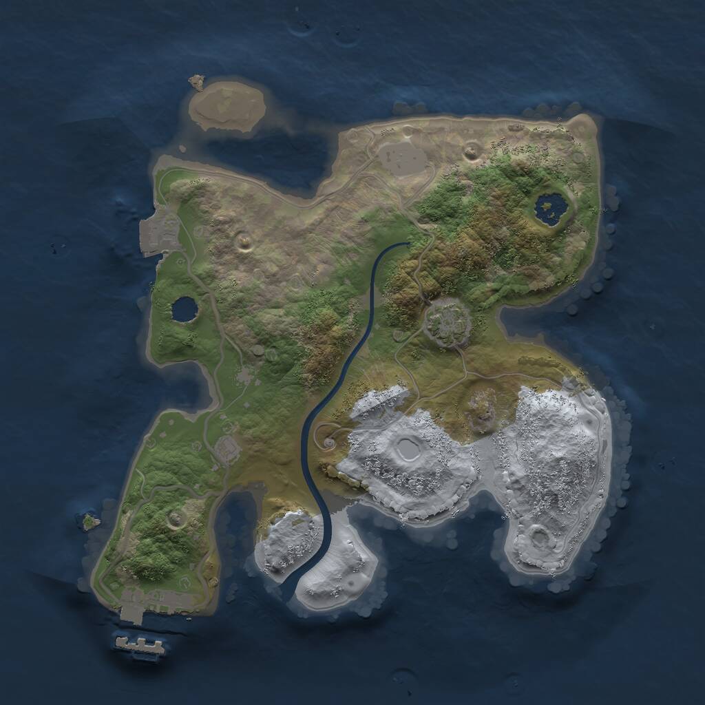 Rust Map: Procedural Map, Size: 2200, Seed: 2521311, 3 Monuments