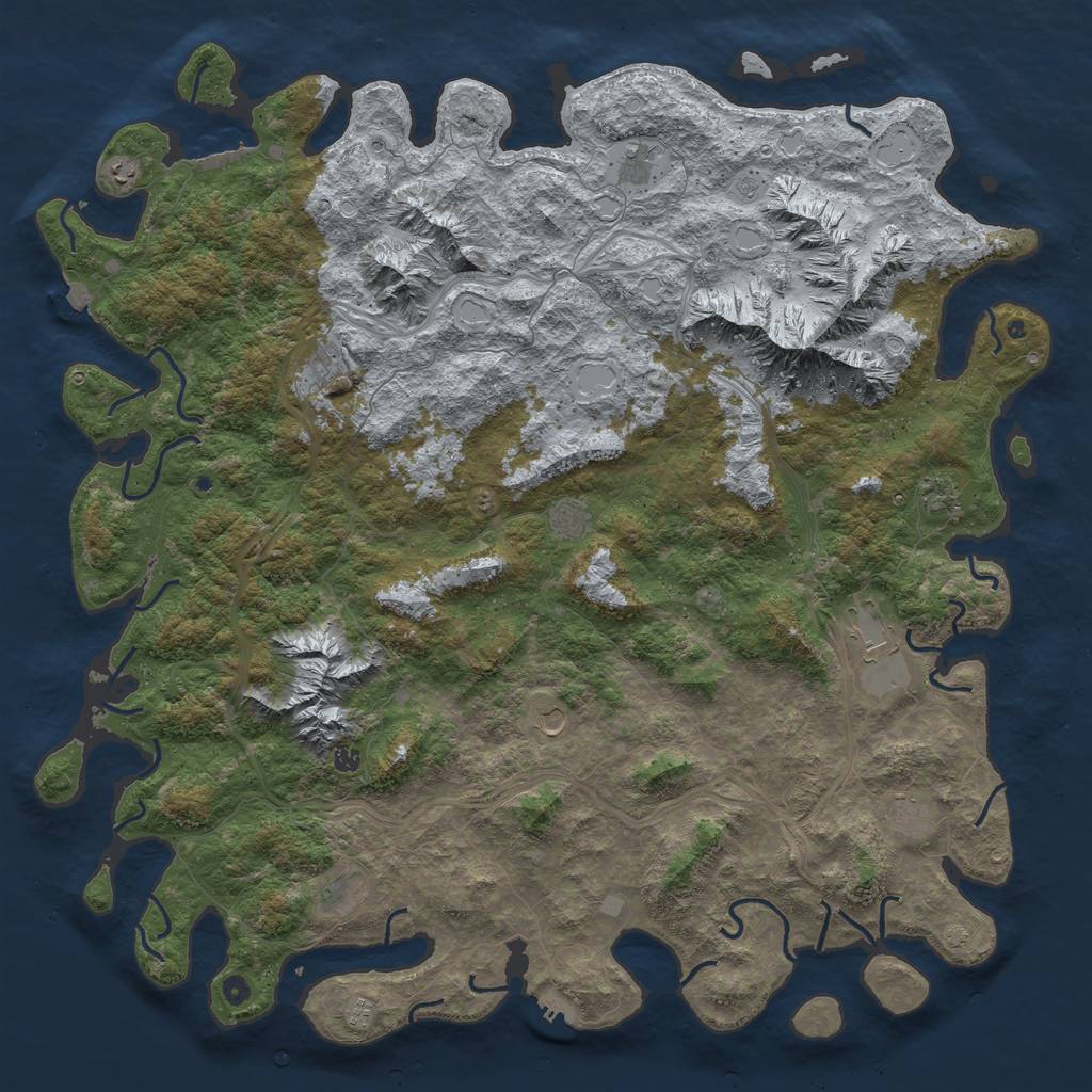 Rust Map: Procedural Map, Size: 6000, Seed: 2144148954, 19 Monuments