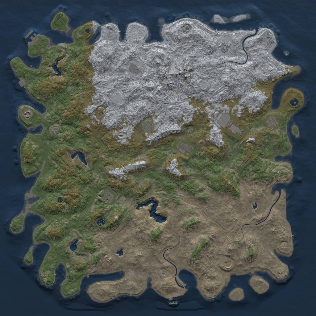 Rust Map: Procedural Map, Size: 6000, Seed: 2144148954, 17 Monuments