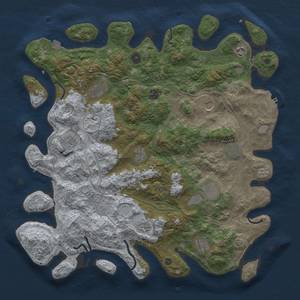 Thumbnail Rust Map: Procedural Map, Size: 4500, Seed: 437502501, 19 Monuments
