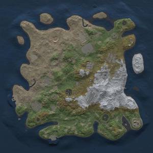 Thumbnail Rust Map: Procedural Map, Size: 3500, Seed: 1141643927, 17 Monuments