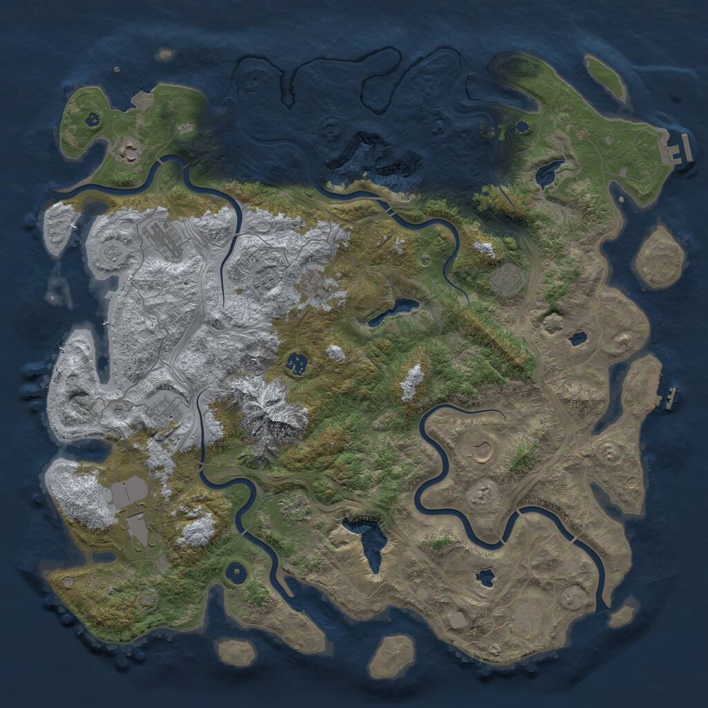 Rust Map: Procedural Map, Size: 5000, Seed: 49489411, 17 Monuments