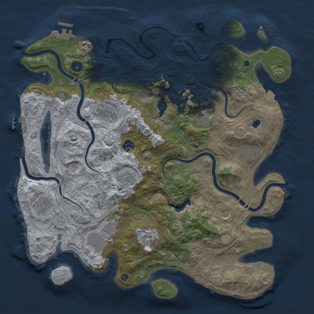 Rust Map: Procedural Map, Size: 4250, Seed: 420185460, 17 Monuments