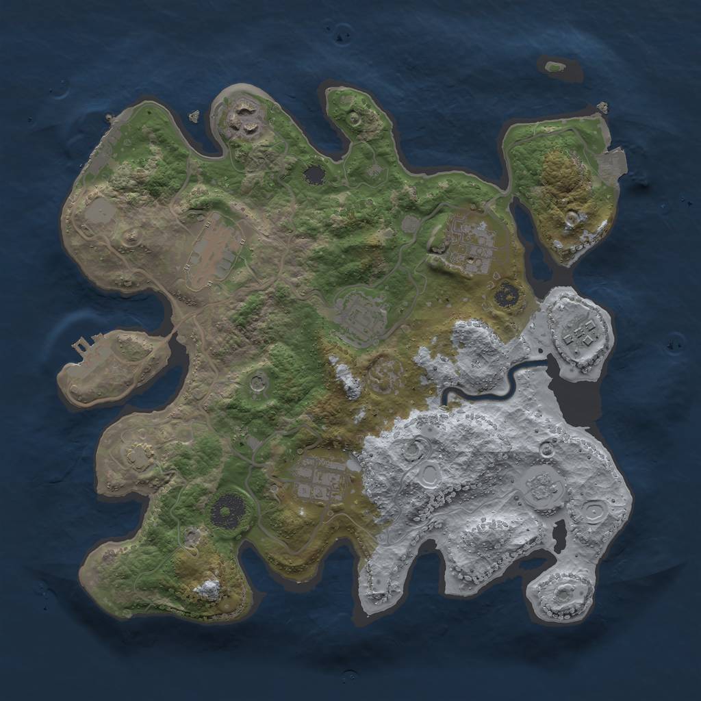 Rust Map: Procedural Map, Size: 3000, Seed: 619929592, 14 Monuments