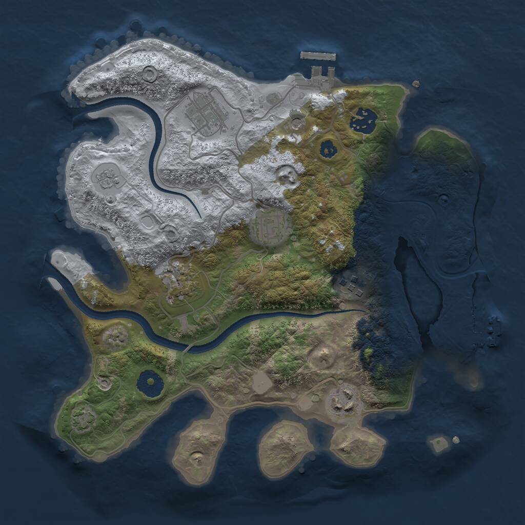 Rust Map: Procedural Map, Size: 3000, Seed: 1694354260, 12 Monuments