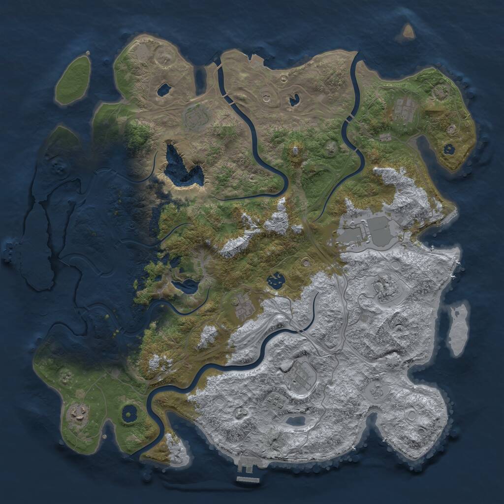 Rust Map: Procedural Map, Size: 4500, Seed: 50862262, 15 Monuments