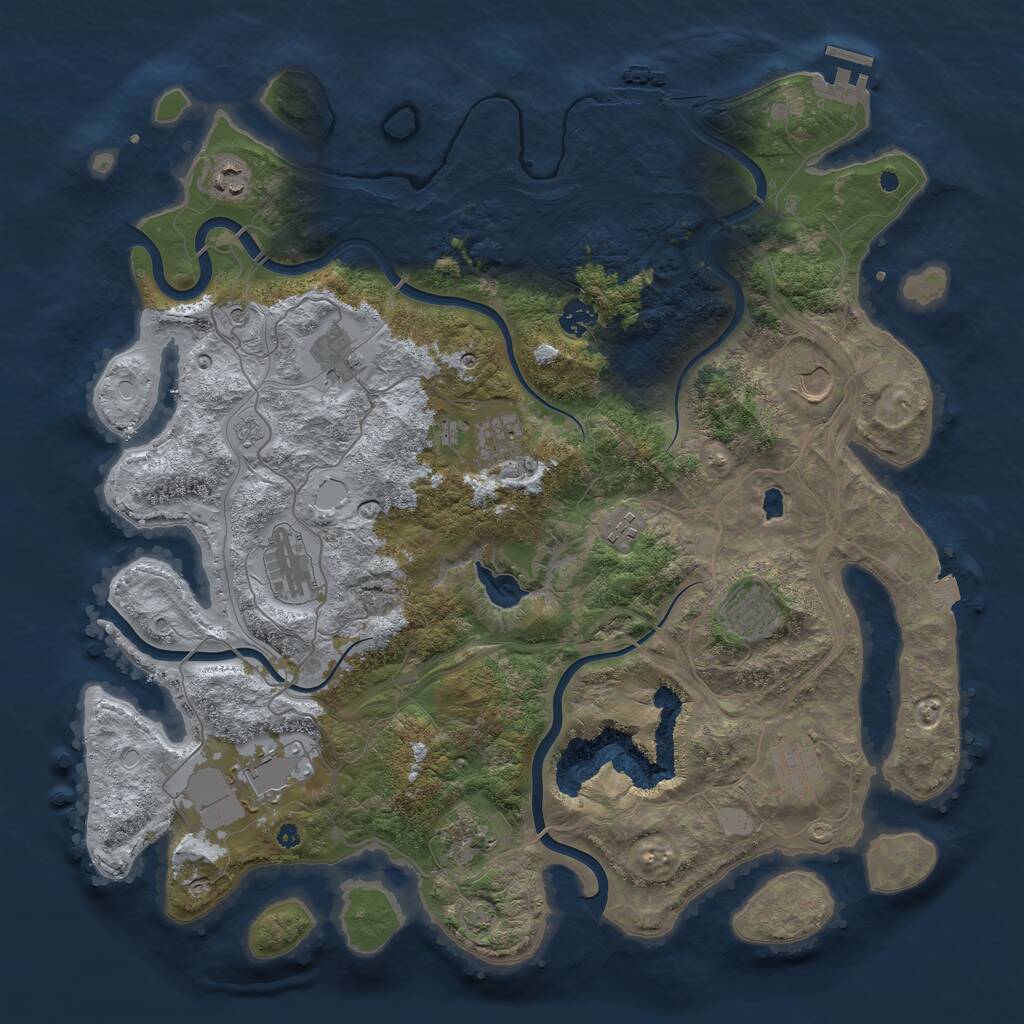 Rust Map: Procedural Map, Size: 4300, Seed: 19591024, 17 Monuments