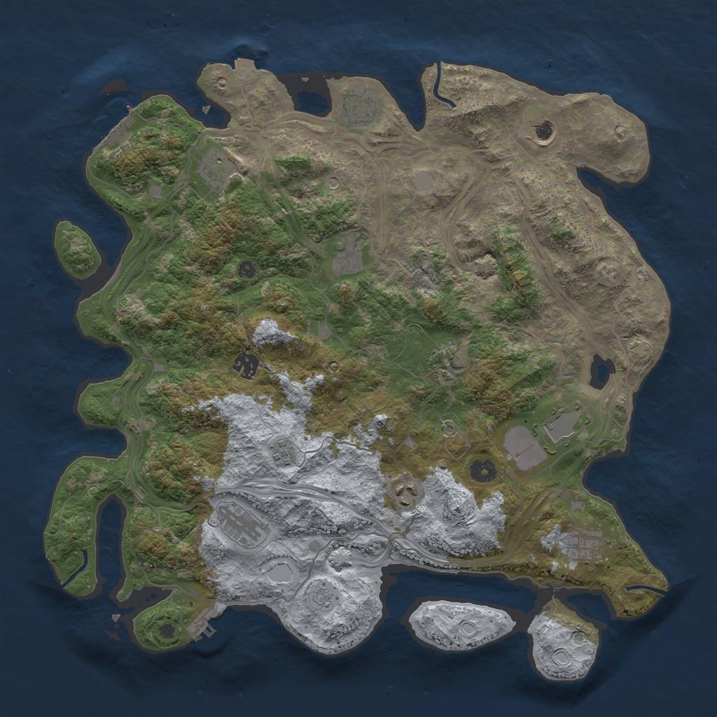 Rust Map: Procedural Map, Size: 4250, Seed: 956507712, 19 Monuments