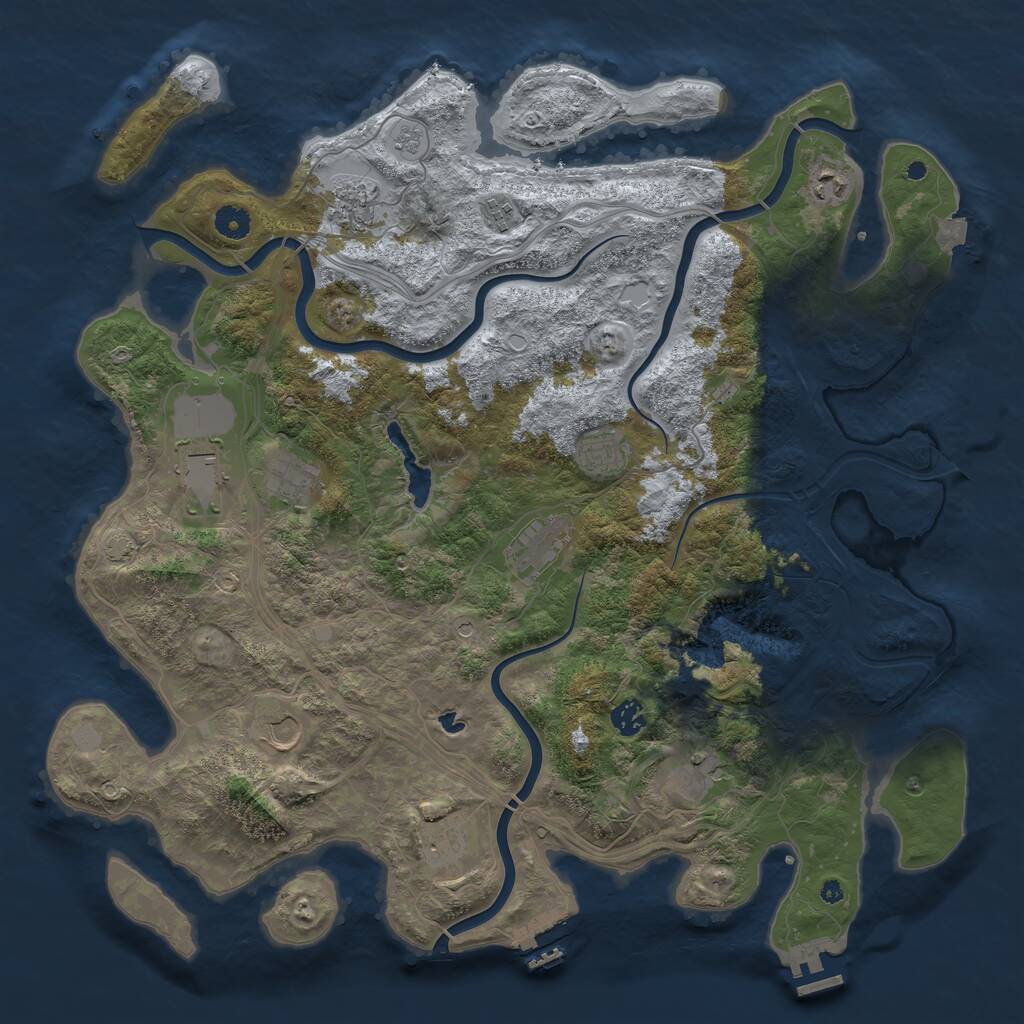 Rust Map: Procedural Map, Size: 4420, Seed: 1272023, 17 Monuments