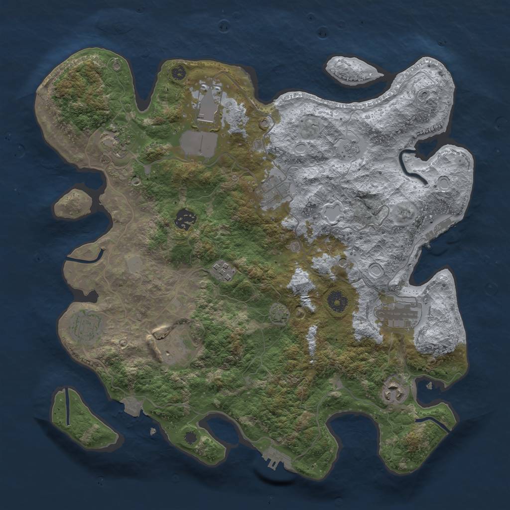 Rust Map: Procedural Map, Size: 3700, Seed: 1599174694, 17 Monuments