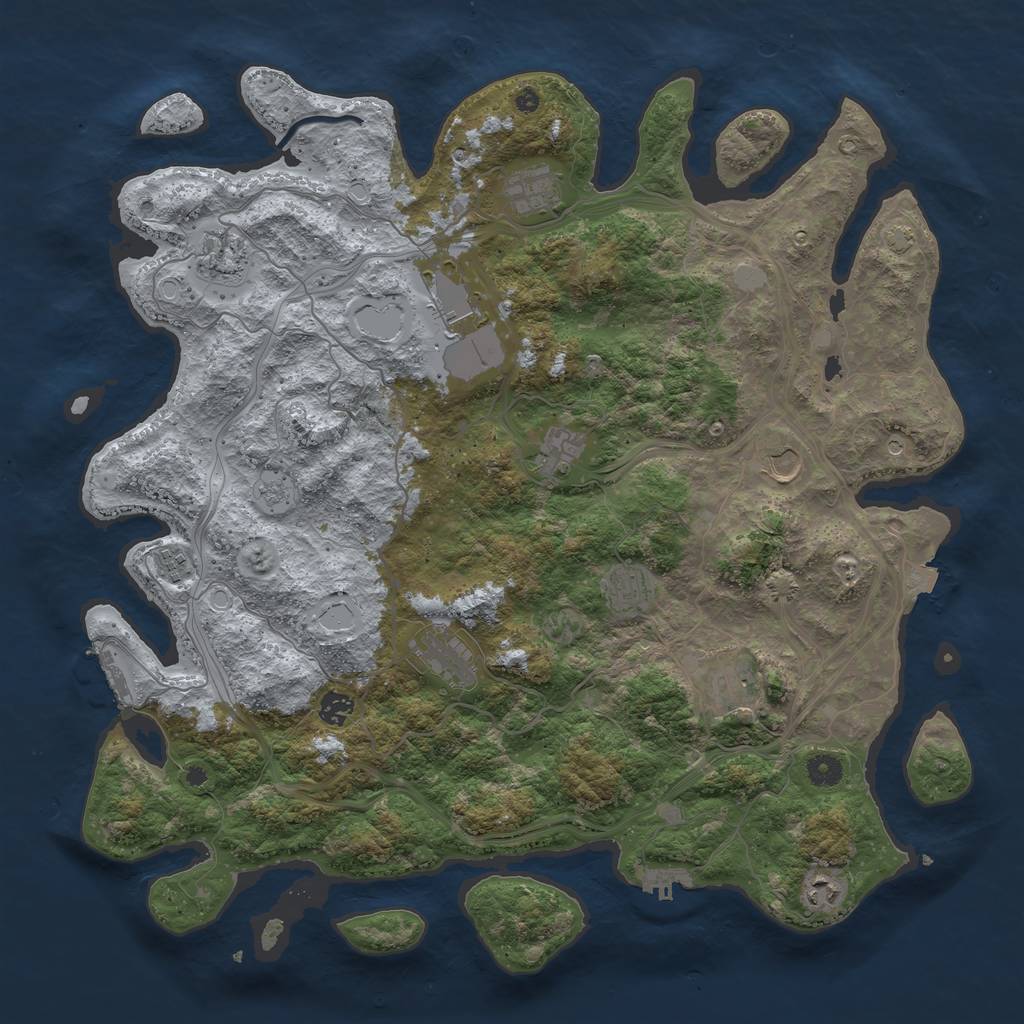 Rust Map: Procedural Map, Size: 4500, Seed: 1267, 19 Monuments