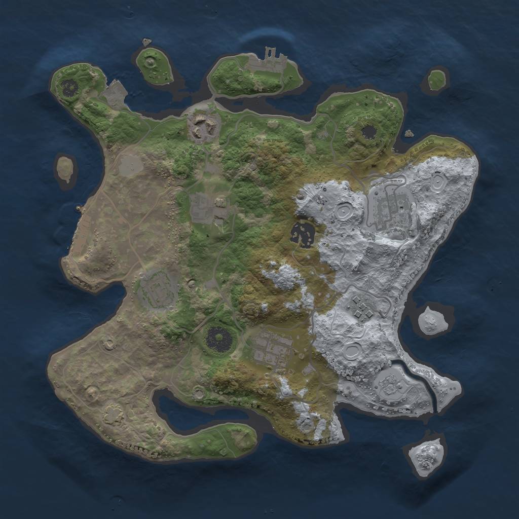 Rust Map: Procedural Map, Size: 3000, Seed: 895381889, 14 Monuments