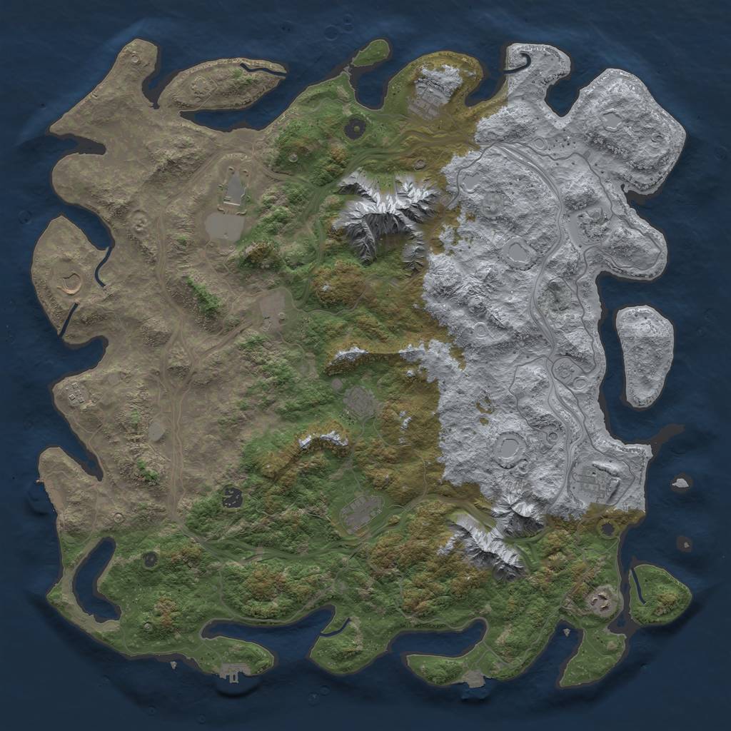 Rust Map: Procedural Map, Size: 5200, Seed: 49783, 19 Monuments