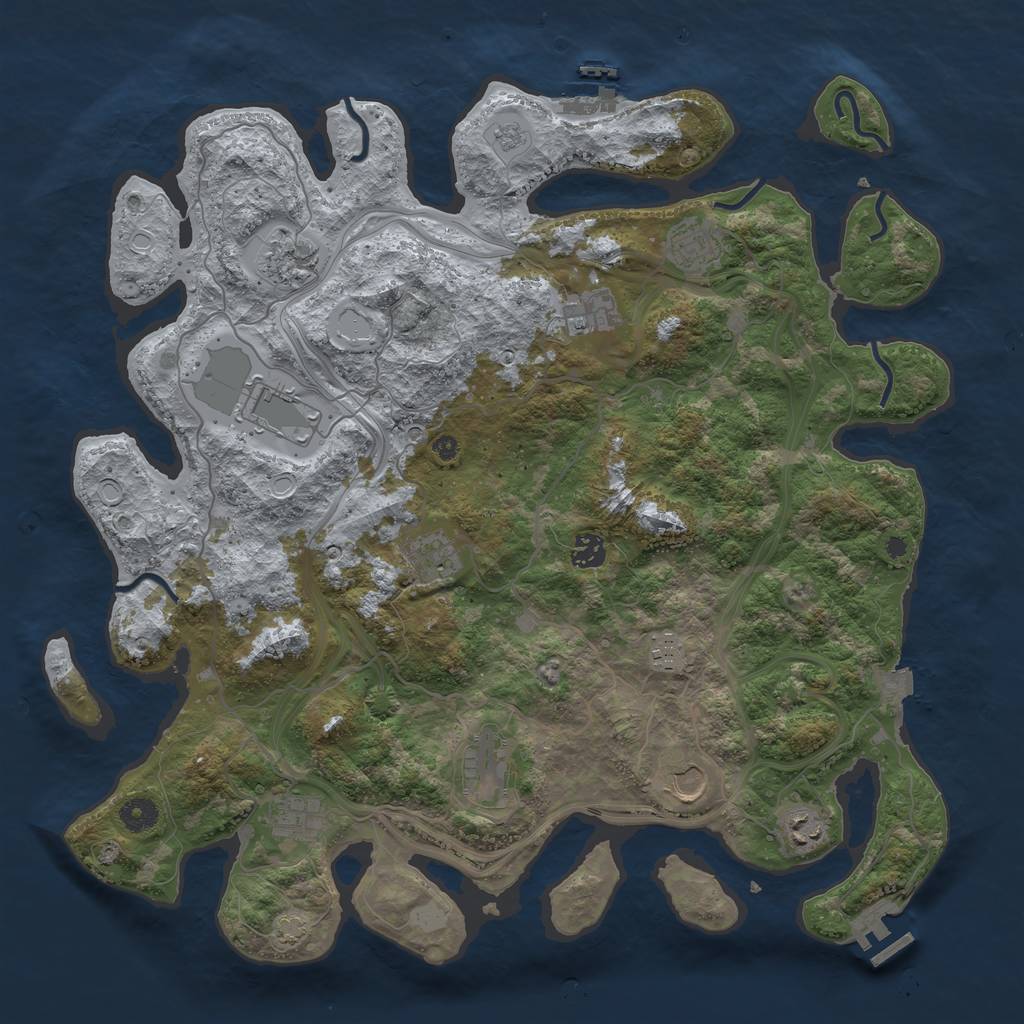 Rust Map: Procedural Map, Size: 4250, Seed: 648821701, 19 Monuments