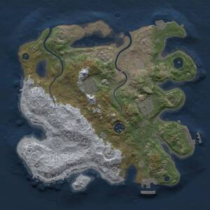 Thumbnail Rust Map: Procedural Map, Size: 3000, Seed: 1566231076, 10 Monuments