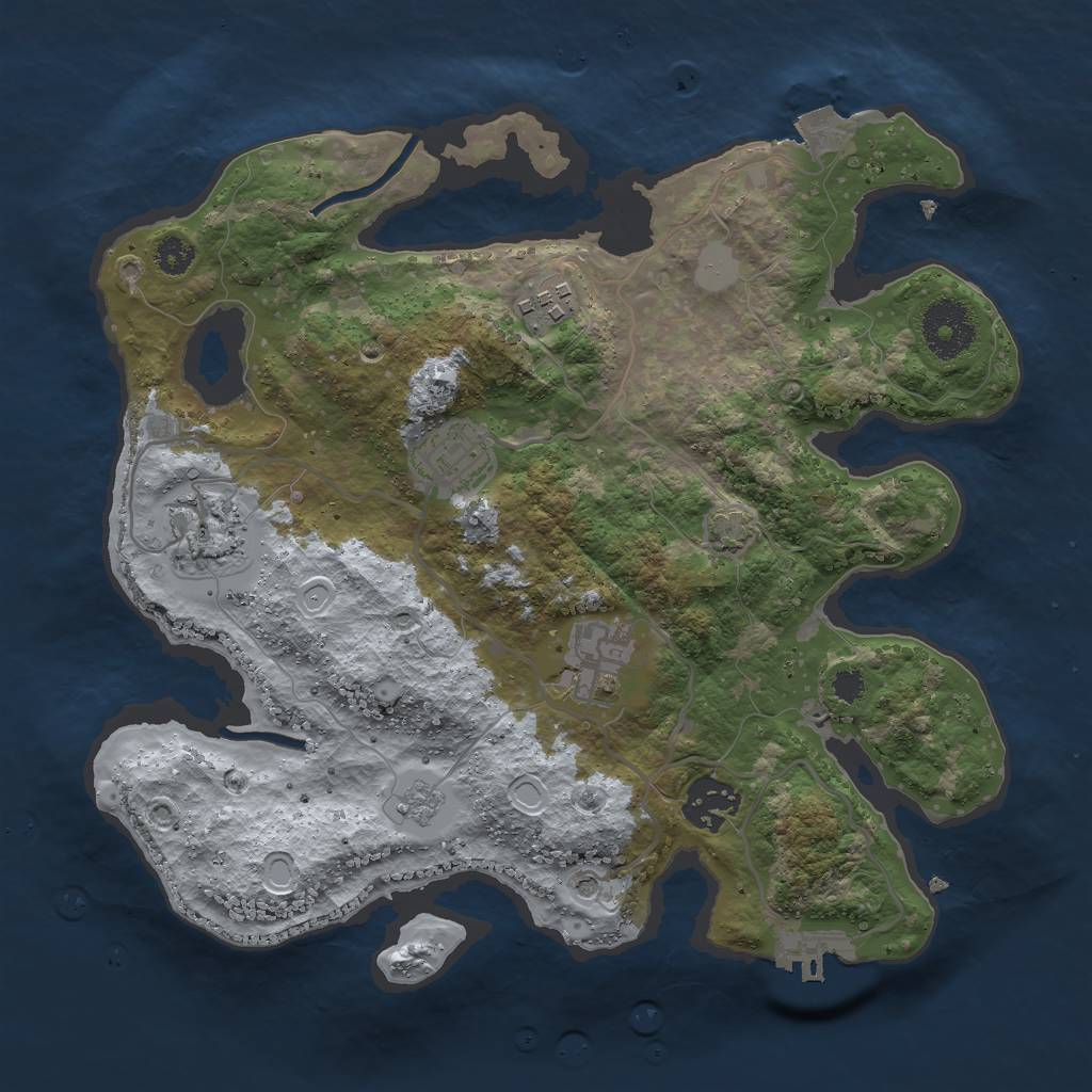 Rust Map: Procedural Map, Size: 3000, Seed: 1566231076, 12 Monuments